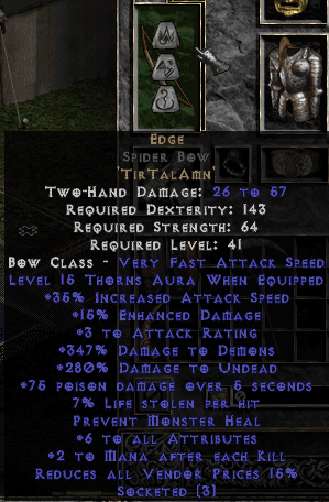Edge Rune Word in Spider Bow